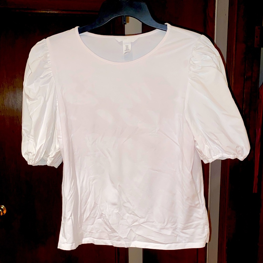 H&M White Puff Sleeve Blouse